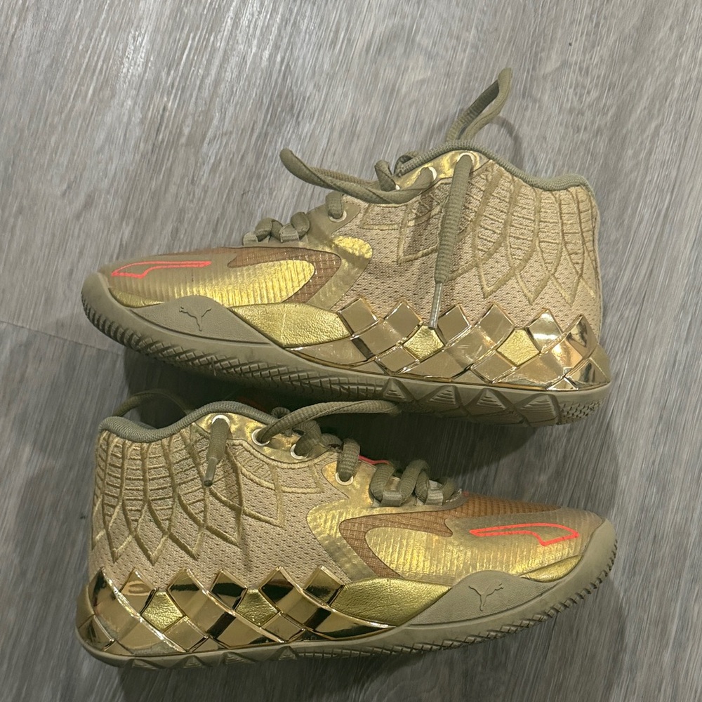 Puma Kids Sneakers in Gold and Pink Lemelo Ball - Picture 8 of 9